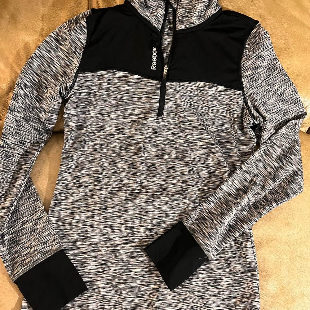 Reebok Black and Gray Athletic Pullover